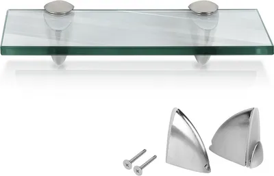 Produktbild von Fiqops Glasregal Wandregale mit Halterung Glasboden Badregal Bad Ablage Glasablage Regal Glas Badablage Glasscheibe Halterung Regale Klarglas Wandregal 20cmx0.8cm x10 cm