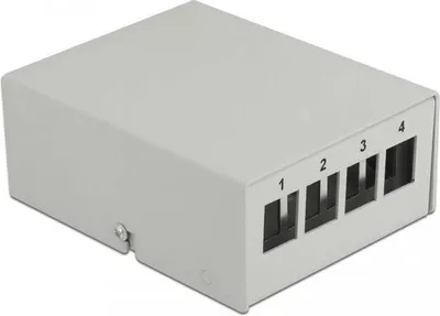 Produktbild von DELOCK Keystone Patchpanel 4 Port grau