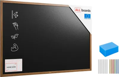 Immagine prodotto di Lavagna nera da gesso RESISTENTE ALL'ACQUA in cornice di legno 180x120 cm
