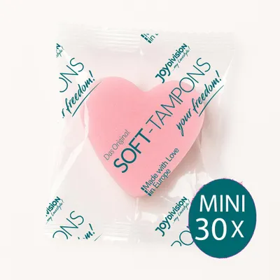 Produktbild von JOYDIVISION Soft Tampons MINI 30 Stück - Weiche, diskrete Tampons ohne Rückholfaden - schlankere MINI-Passform für Alltag, Arbeit, Sport & Reisen - Komfortables, hautfreundliches Material - Für Schwimmen, Sauna, Wellness & intime Momente - Sicher, unauffä