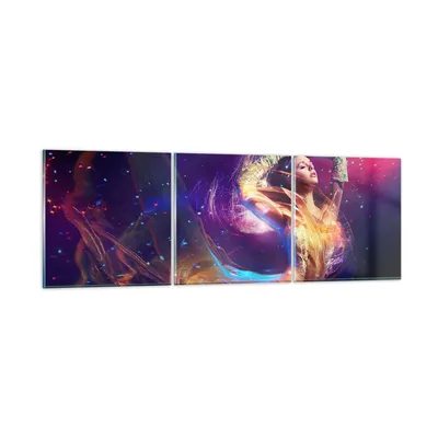 Produktbild von Bilder auf glas - Schönheit Disco Mode Make-up - 120x40cm - Glasbilder - Wandbilder - Kunstdruck - zum Aufhängen bereit - Wanddekoration aus Glas - Glas Bilder - Wandbild auf Glas - GCA120x40-2143