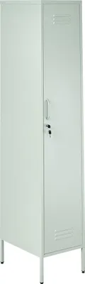 Produktbild von BELIANI Metallschrank Mintgrün Stahl 185cm hoch Modern mit abschließbarer Tür Kleiderstange 2 Türhaken 5 Fächern Wohnzimmer Schlafzimmer Büro Archiv