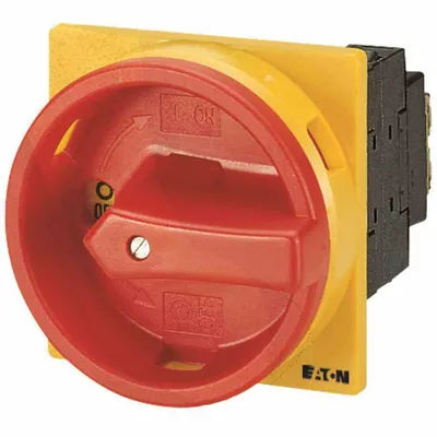 A close-up studio shot of an electrical switch.