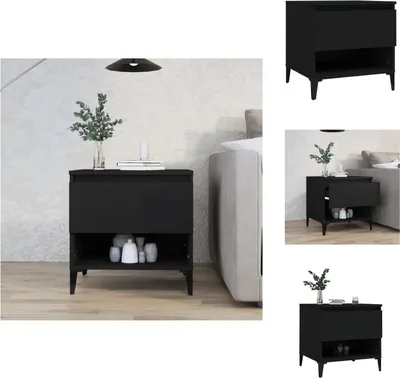Zdjęcie produktu dla vidaXL Stolik boczny czarny 50x46x50 cm materiał drewnopochodny - Stoliki boczne