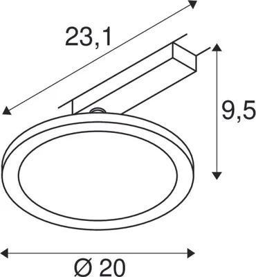 Immagine prodotto di Pannello LED Spot Nero Binario Rotondo Ø 20cm 1-circuito Nero