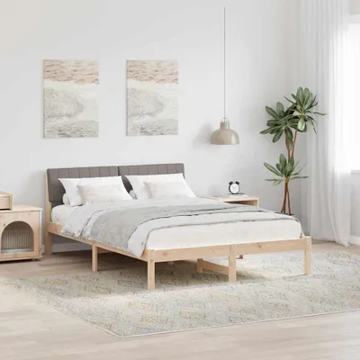 Image de Maison Exclusive - Sommier brun et taupe 135 x 190 cm en pin massif