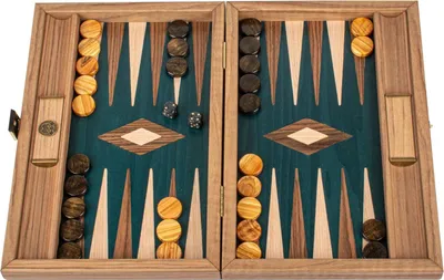 Immagine prodotto di Set da backgammon Manopoulos Premium – Rovere nero e noce americano – Design in madreperla, 30 x 20 cm.