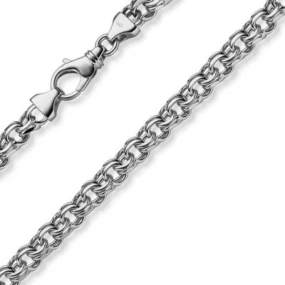 Produktbild von 7mm Garibaldi Kette Halskette aus 585 Gold Weißgold massiv 60cm