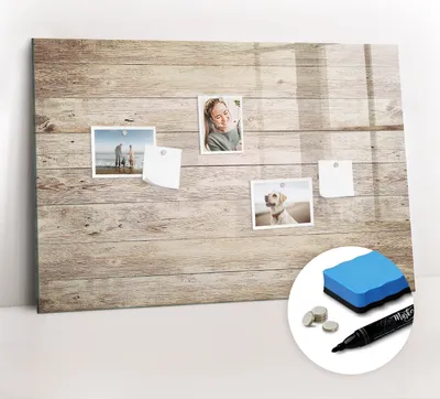 Produktbild von Magnetpinnwand Memoboard - Zubehörsatz - Schwarzer Marker + Schwamm + Magnete - 90 x 60 cm - Holzplatten