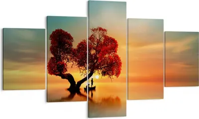 Produktbild von Bild auf Leinwand - Leinwandbild - See Natur Nacht - 125x70cm - Wand Bild - Wanddeko - Wandbilder - Leinwanddruck - Bilder - Kunstdruck - Wanddekoration - Leinwand bilder - Wandkunst - EA125x70-3458