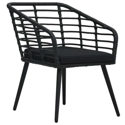 Zdjęcie produktu dla VidaXL 48578, Taras, Obite siedzisko, Poliester, Technorattan, Stal, Czarny, 635 mm, 535 mm