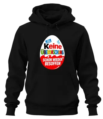 Productafbeelding van Geen verrassing, weer dronken. Bier drinken, vrijgezellenfeest, hoodie, zwart, XL