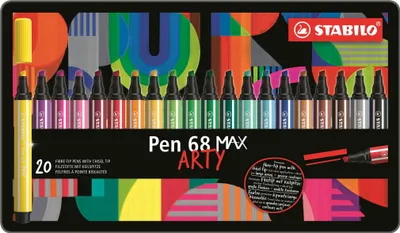 Image de STABILO 768/20-31-20 Feutre de coloriage STABILO Pen 68 MAX, étui métallique de 20 pièces ARTY