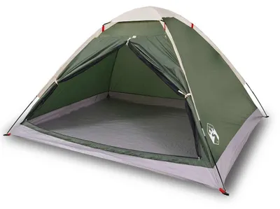 Image de vidaXL Tente de camping dôme 4 personnes Vert Étanche