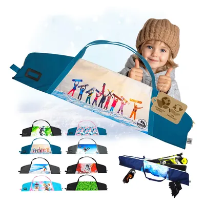 Produktbild von Skitasche für Kinder Kinderskitasche Skisack für Ski und Skistöcke Skibag Skicover wasserdicht 105cm 125cm 145cm (Modell 7/105cm)