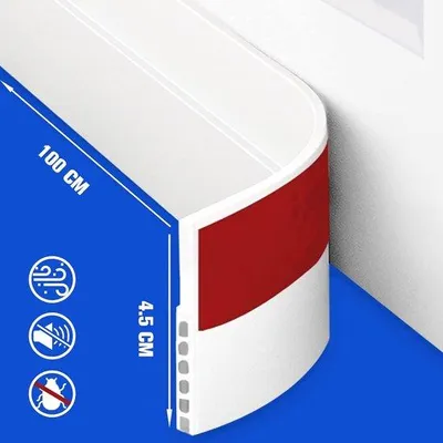 Obrázek produktu pro Silikonové zarážky do spodní části dveří, dlouhá životnost, zvuková izolace, balení po 2 kusech, 100 cm x 5 cm, šedé