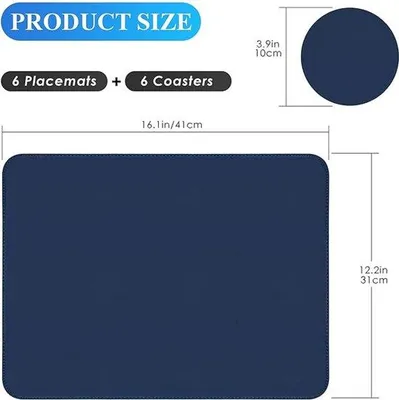 Produktbild von Famanu Platzmatte Wasserdicht 6er Set - Lederlook, Doppelseitig
