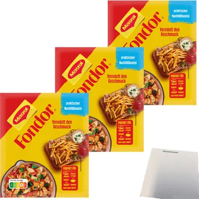 Produktbild von Maggi Fondor Nachfüllbeutel 3er Pack (3x100g Beutel) + usy Block