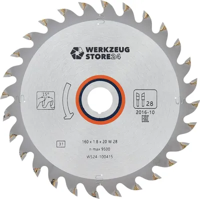 Produktbild von WS24 HM-Kreissägeblatt Holz 160 x 1,8 x 20 WZ 28  - WS24-100415