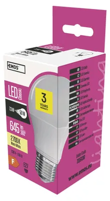 LED žárovka Classic A60 / E27 / 7,3 W (50 W) / 645 lm / teplá bílá