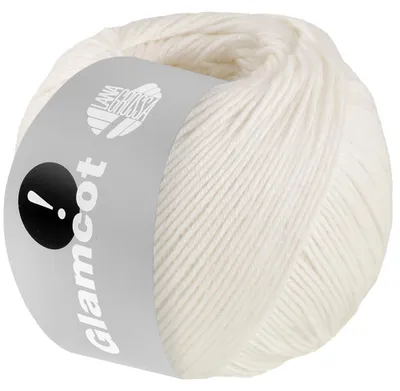 Obrázok produktu pre Lana Grossa GLAMCOT jemne lesklá, multifilamentná zmes bavlny a viskózy 155 m farba 002 - krémová