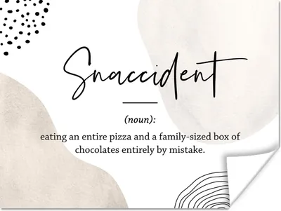Produktbild von MuchoWow® Poster Sprichwörter - Snaccident - Zitate - Wörterbuch - Snaccident Definition 160x120 cm - Foto Plakat