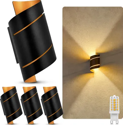 Produktbild von SSC-LUXon VYRA 4 Stück Wandleuchte Wandstrahler – mit LED G9 3W warmweiße Glühbrine – moderne Wandbeleuchtung für Wohnzimmer