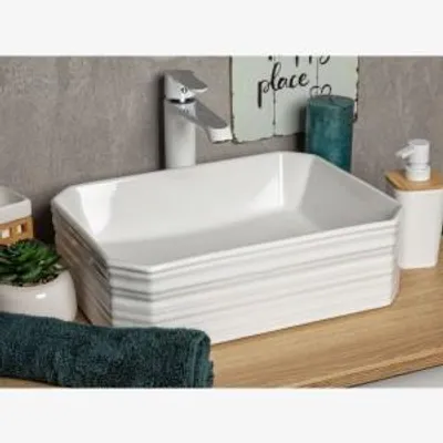 Zdjęcie produktu dla Umywalka nablatowa KERRA KR-331, ceramiczna, biała, 40 cm