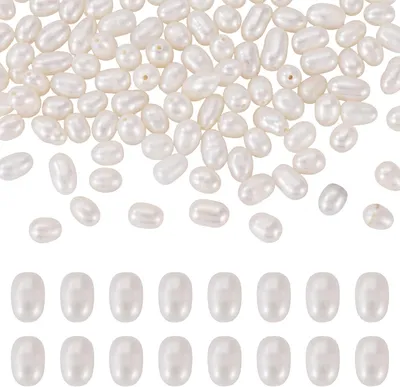 Productafbeelding van Zoetwaterparels, rijstvorm, 4-6 mm, 100 stuks, voor sieradenproductie