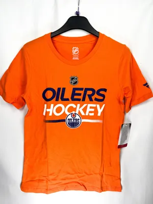 Produktbild von Edmonton Oilers NHL Apro Wordmark Ss Ctn Tee Kinder T-Shirt Größe: Kinder L (13 - 14 Jahre)