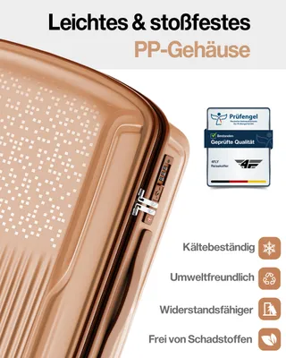 Produktbild von 4FLY Hartschalen Reisekoffer XL 74,5 cm (94L) – mit TSA-Schloss, 4 Spinner-Doppelrollen, Aluminium-Teleskopgriff, Aufgabegepäck Reisegepäck, Gelb