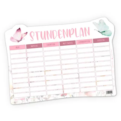 Produktbild von itenga Stundenplan magnetisch Motiv Schmetterling 31 x 22,5cm