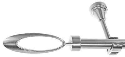 Produktbild von Gardinenstange mit Wandhalterung I Metall Edelstahl Look 1-läufig I Ø20mm | H50R