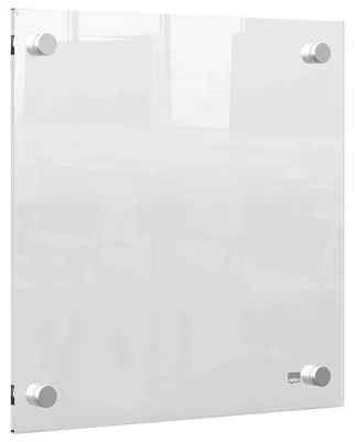 Produktbild von Nobo Mini-Whiteboard für die Wandmontage, Modernes Memo-Board, Trocken Abwischbares Acrylglas, Rahmenlos, 300 x 300 mm, Inklusive Markerstift, Durchsi