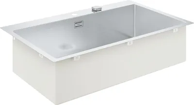 Produktbild von GROHE K800 90-S, Aufsatzwanne, Rechteckig, Edelstahl, Edelstahl, 1 Becken, Rechteckig