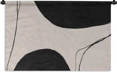 Produktbild von MuchoWow® Wandteppich Wandbehang Pastell - Schwarz - Minimalismus 90x60 cm Tapisserie Dekoration Wandtuch - Wandskulpturen - Bildteppich