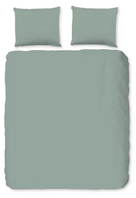 Productafbeelding van Goedenmorgen dekbedovertrek "Uni" - Groen - (240x220 cm) - 100% katoen