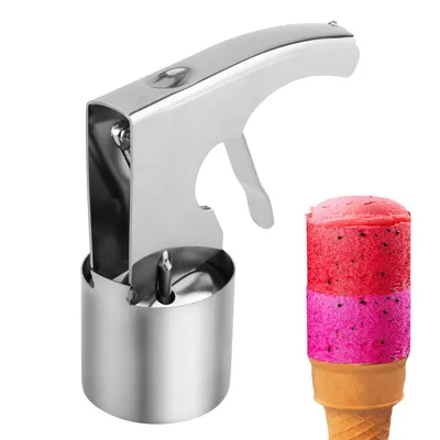 Produktbild von Eiscreme-Sandwich-Löffel mit Auslösegriff, leicht zu lösen, für große Eisportionen, Retro-Eislöffel im klassischen Zylinderdesign