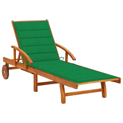 Immagine prodotto di Lettino prendisole con cuscino in legno massiccio d'acacia