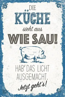 Produktbild von vianmo Holzschild 18x12 cm Die Küche sieht aus wie Sau!