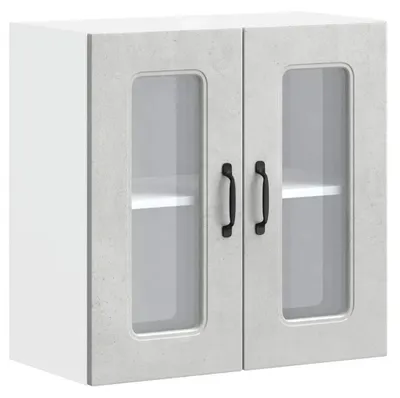 Imagen del producto de Armario de madera robusta con puerta de cristal, 60 cm