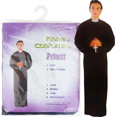 Zdjęcie produktu dla Tg70259 Kostium Księdza Strój Przebranie Halloween Karnawał Sutanna Kleryk