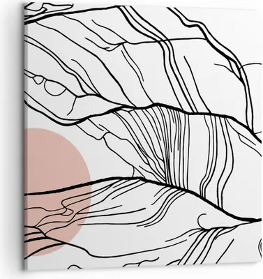 Produktbild von Bild auf Leinwand - Leinwandbild - Einteilig - Abstraktion Linien Sonne - 50x50cm - Wand Bild - Wanddeko - Wandbilder - Leinwanddruck - Bilder - Wanddekoration - Leinwand bilder - AC50x50-4770