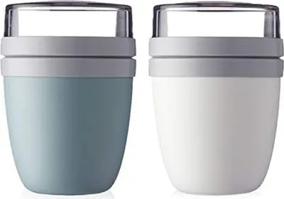 Produktbild von Mepal Lunchpot Ellipse 2-er Set Lunchbox Essensbehälter (Nordic Green und weiß)