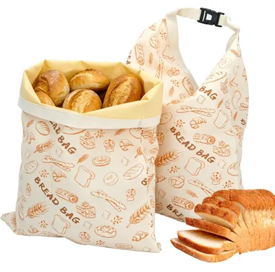 Image de Lot de 2 sacs réutilisables en cire d'abeille, format XL, 43 x 33 cm