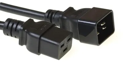 Produktbild von ACT Stromkabel C19 - C20 schwarz 1,2 m, 1,2 m, C19-Koppler, C20-Koppler, 230 V