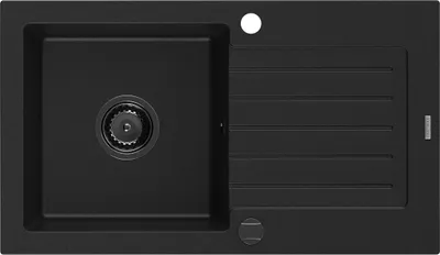 Immagine prodotto di Mexen Pablo lavello in granito 1-vasca con gocciolatoio 752 x 436 mm, nero, sifone nero - 6510751010-77-B