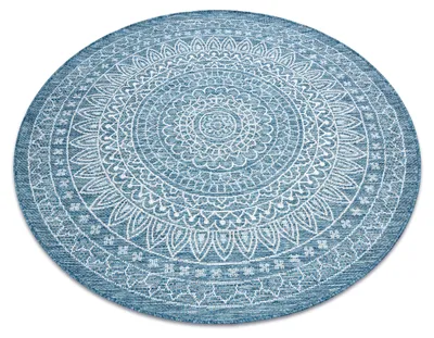 Produktbild von Teppich SISAL LOFT 21207 Rosette BOHO Kreis elfenbein/silber/blau beige rund 160 cm