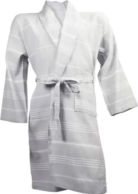 Image de Peignoir unie The One Hamam, multicolore, gris clair/blanc, taille L/XL