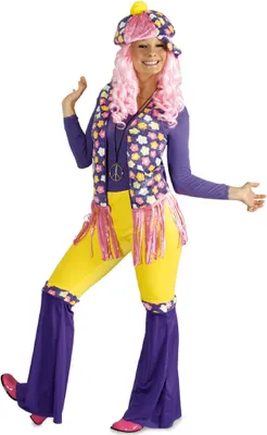 Produktbild von K31250583-40-42 Damen Hippy Kostüm bunt Partykostüm Gr.40-42